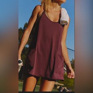 🌿 Free People Movement Run Tank Romper – Plum Purple – XL – Built-In Shorts